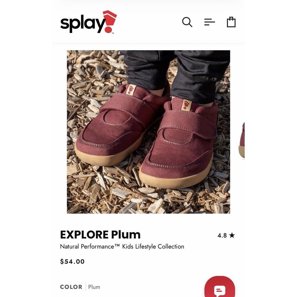 Splay Explore 2.0 Plum Barefoot Kids Toddler Shoes 10C Sneakers Slip On